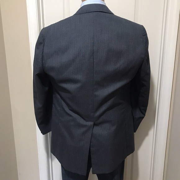 HART SCHAFFNER & MARX VIRACLE 42L* Blazer Gray PINSTRIPE‎  Sport Coat Vintage - Picture 3 of 10